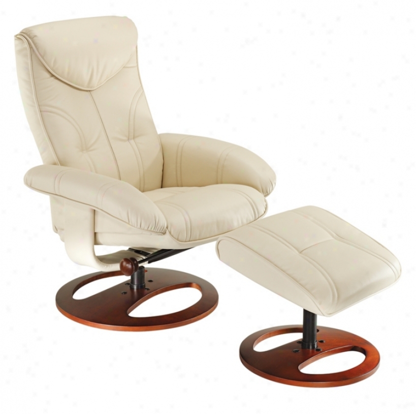 Newport Vanilla Swivel Recliner And Slanted Ottoman (k7868)