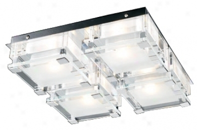 Nice Cube Frosted Glass 12 1/2" Wide Ceiling Light Fixture (h4265)