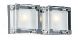 Nice Cube Frosted Glass 12" Wide Ada Bathroom Light (h4259)