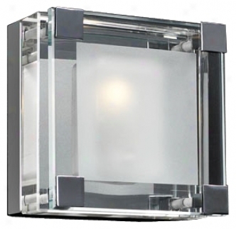 Nice Cube Frosted Glass 5 1/4" High Ada Wall Sconce (019l4)