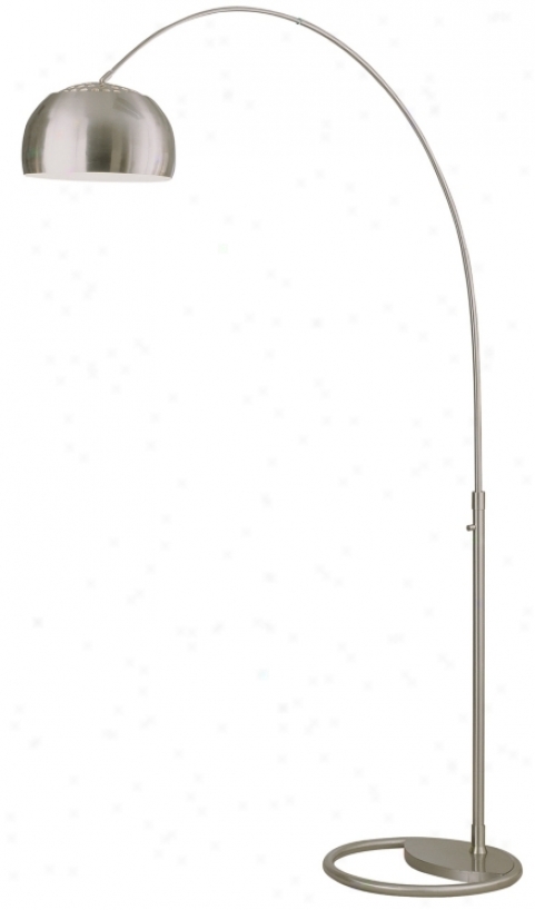 Nova Cleo Brushwd Nickel Arc Floor Lamp (77837)