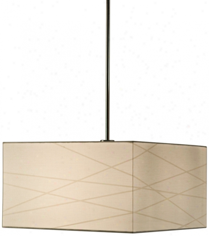 Nova Criss Cross18" Wide Linen And Chrome Appendix Light (v4766)