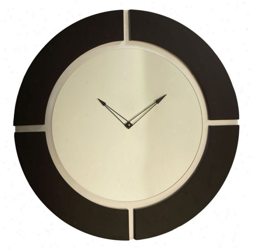 Nova Quarter Mastrr 30" Wide Mirrored Wall Clock (v4621)