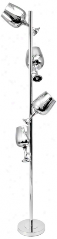 Novelty 4-light Goblet Floor Lamp With Chrome End (v1831)