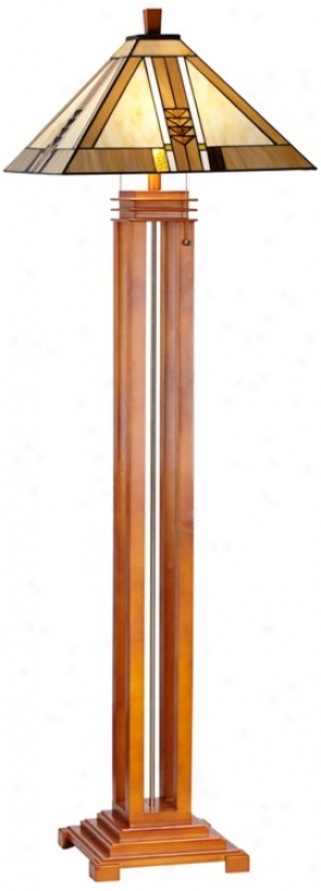 Oak Finish Mission Floor Lamp (57265)