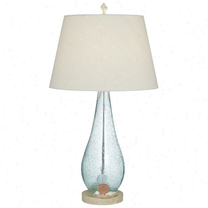 Ocean Comeliness Clear Blue Glass Table Lamp (v2345)