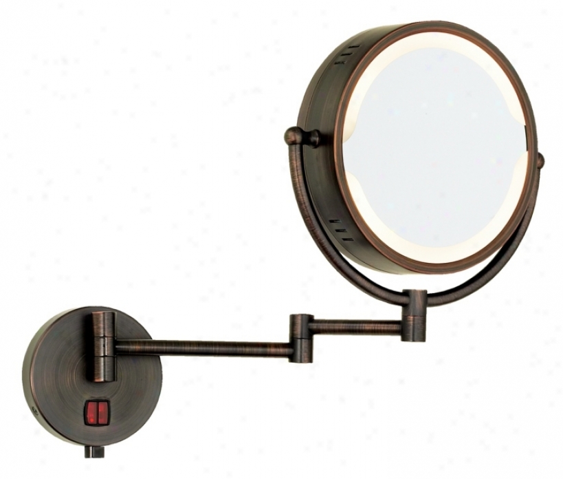 Oil Rubbed Bronze Swing Arm Plug-in Lighted Vanity Pattern (90372)