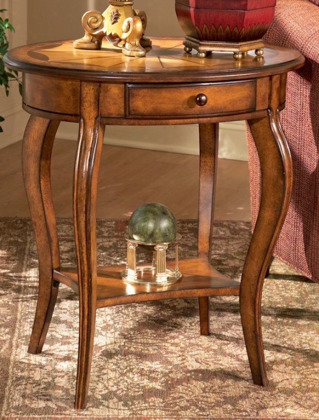 Olive Awh Burl Oval Accent Table (u4424)