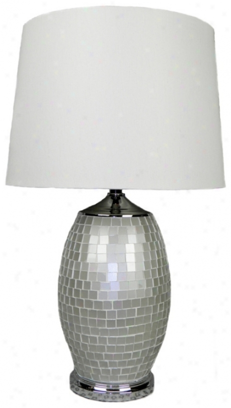 Opal Glass Inlaid Table Lamp (w52225)