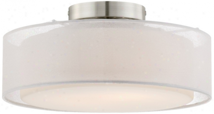 Opal White Dual Shade 10 1/2" Wide Ceiling Light (w4588)