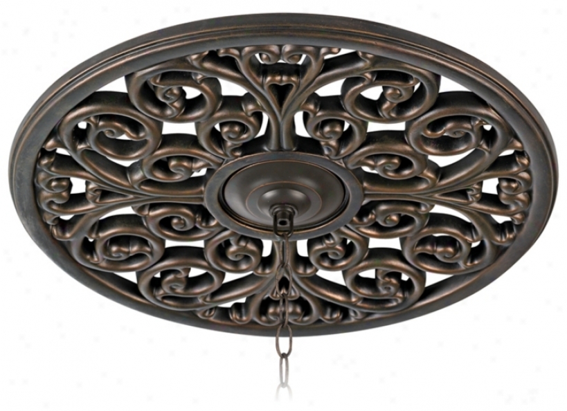 Open Scroll 24" Wide Bronze Ceiling Medalliom (900484)