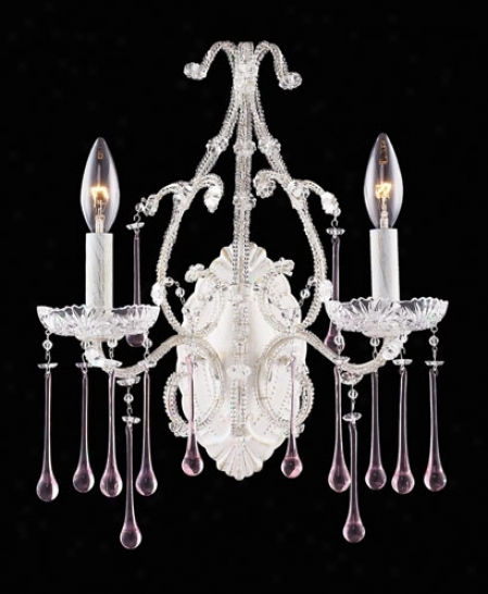 Opulence Two Kindle White Rose Crystal Wall Sconce (04477)