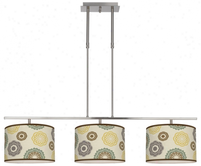 Ornaments Linen 46" Wide Bar Hanging 3 Drum Island Light (m3236-u4696)