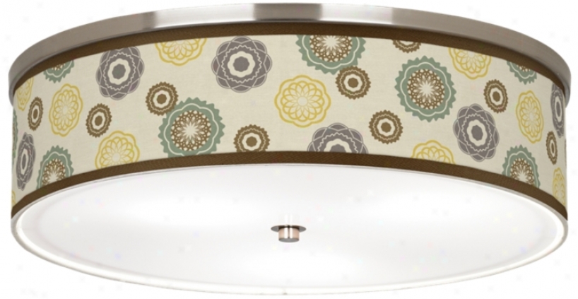 Ornamentq Linen Giclee Nickel 20 1/4" Wide Cfl Ceiling Light (j9213-t6544)