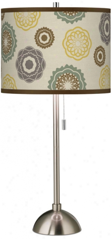 Ornaments Linen Giclee Darkness Brushed Steel Table Lamp (60757-t6597)