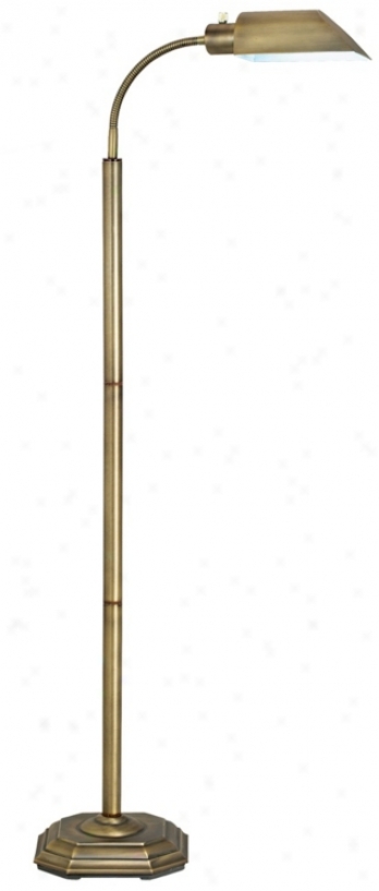 Ott-lite Alexanrer Brass Energy Saving Gooseneck Floor Lamp (97708)