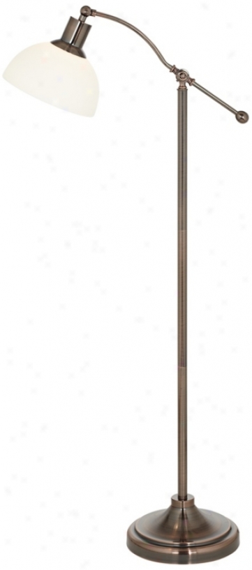 Ott-lite Tupeol Copper Broonze Adjustable Arm Floor Lamp (u7308)