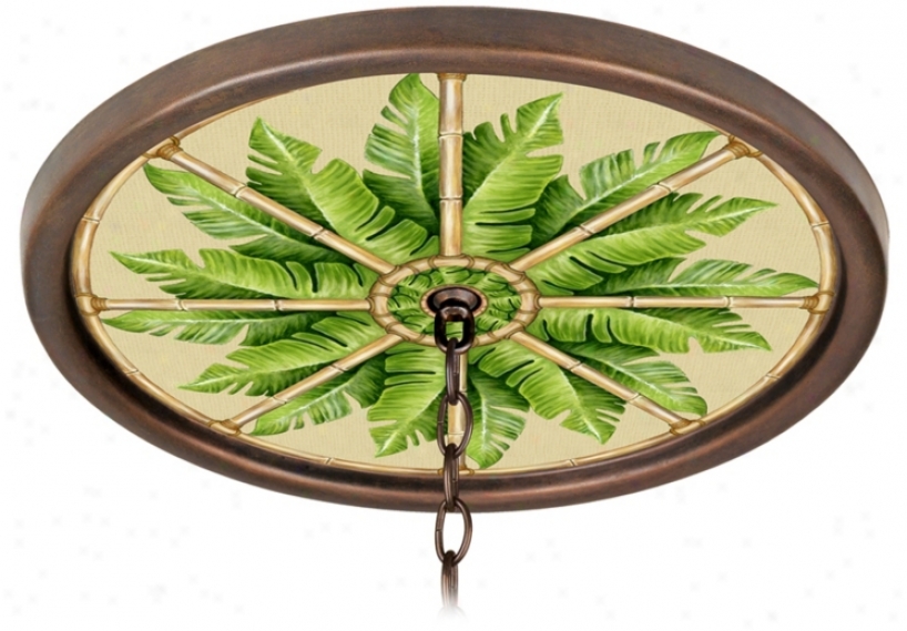 Paciffic Palm 16" Wide Bronze 1" Opening Medllion (g8171-h1212)