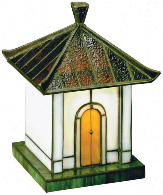 Pagoda Collection Green Tiffany Style Glass Accent Light (x8008)