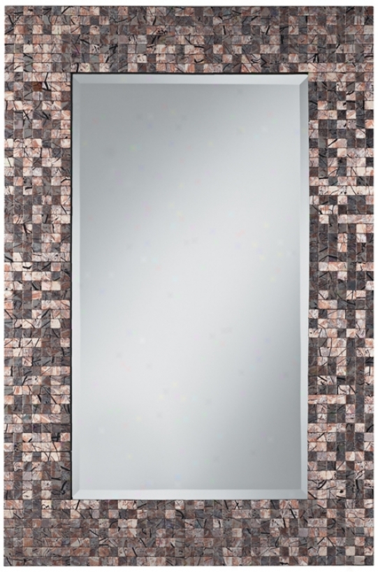 Painted Line Strokes Mossaic 35" High Rectangular Wall Mirror (v0426)