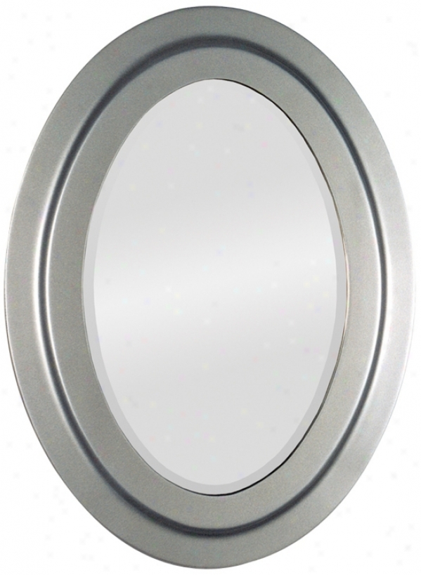 Painted Nickel Oval 30" High Wall Mirror (m3535)