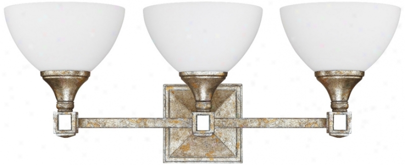 Palazzo 24" Wide Silver And Gold Leaf Vanity Light (x0258)