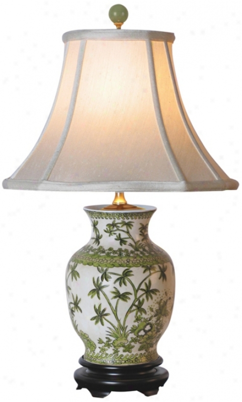 Palm Tree Porcelain Vase Food Lamp (g7013)