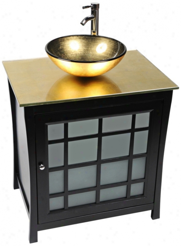 Panache Gold Foil Glass Contemporary Vanity (r9132)