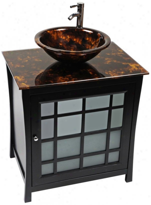 Panache Tortoise Glass Contemporary Vanity (r9140)