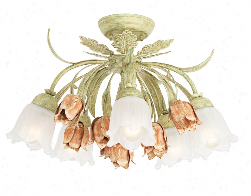 Parisian Flower Seji-flushmount 22" Wide Ceiling Light (31226)