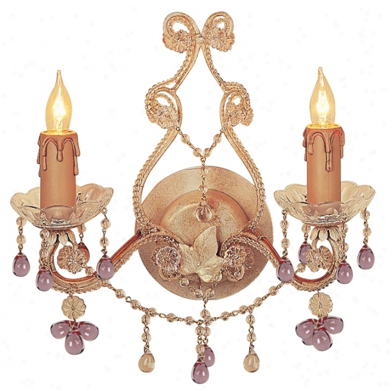 Parisian Rose Crystal Two Light Wall Sconce (29019)