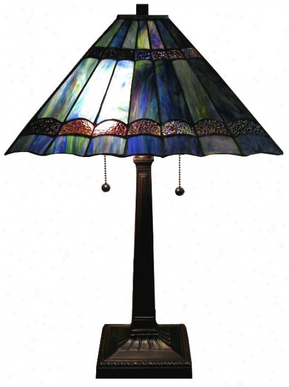 Passion Purple Blue Mission Tiffany Style Table Lamp (j6594)