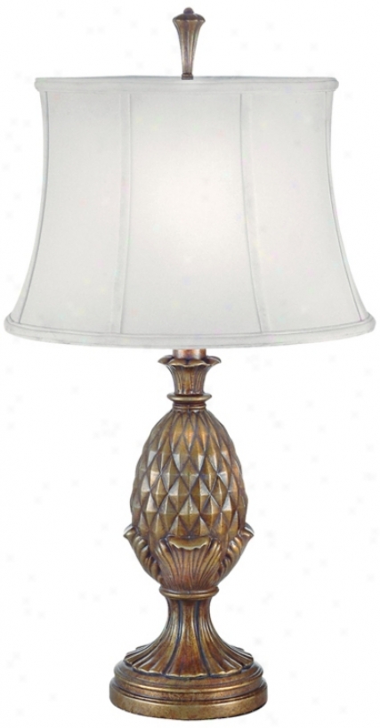 Pedestal Pineapple Honey Assurance Finish Flat Lamp (j6554)