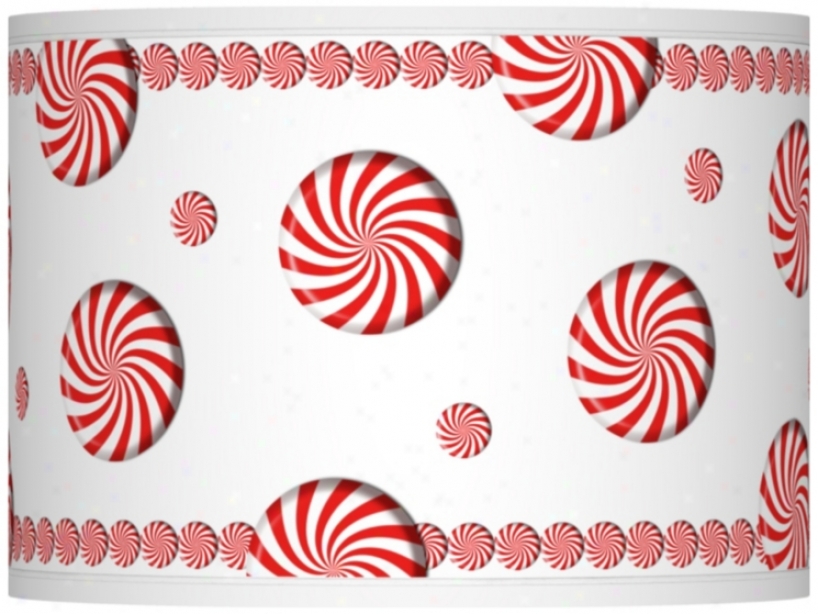 Peppermint Pinwheels Giclee Drum Shade 13.5x13.5x10 (spider) (37869-t6627)