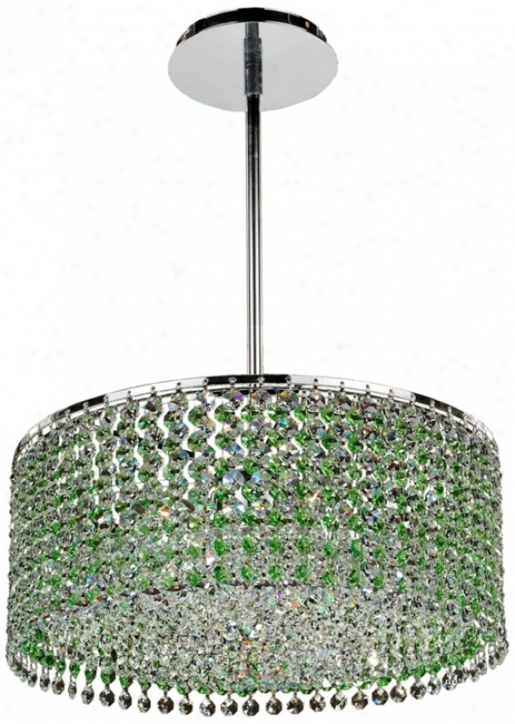 Preidot Green Layered Danube Crystal 15" Pendant Chandelier (u5076)