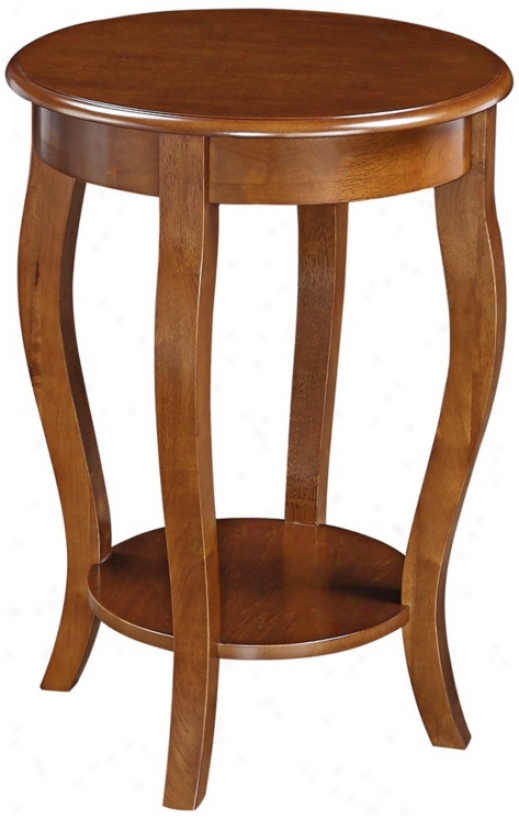 Peyton Cherry Round Wood End Table (w2383)