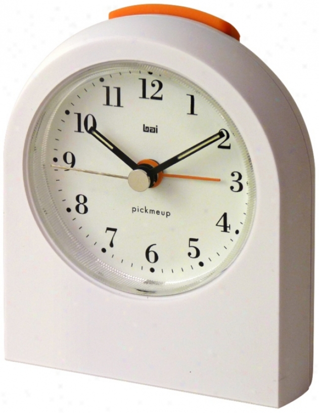 Pick-me-up Bodoni White Alarm Clock (v8601)