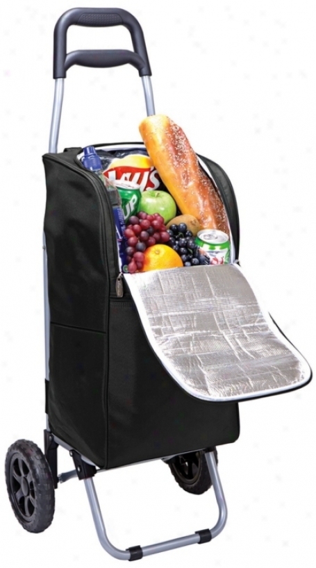 Picnic Time Black Inslated Cooler And Folding Cart (w8168)