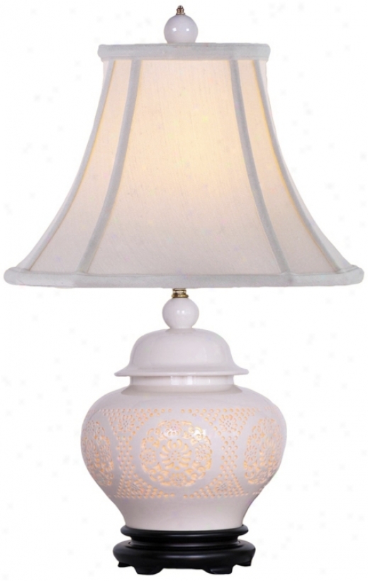 Pierced Bone China Urn Nigut Light Table Lamp (v2148)