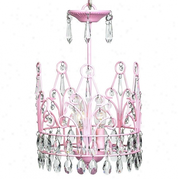 Pink Crown 3-light Chandelier (t2101)