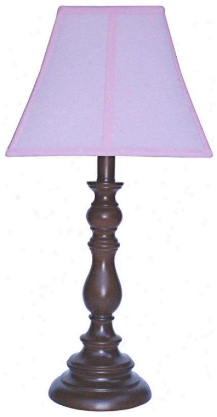 Scallop Shade With Brown Candlestick Base Table Lamp (u7900)