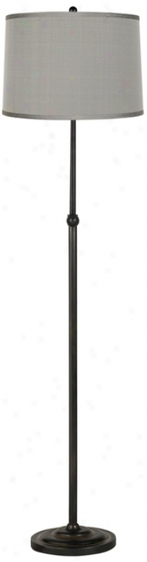 Platinum Grey Dupioni Bronnze Adjustable Floor Lamp (98113-97486)