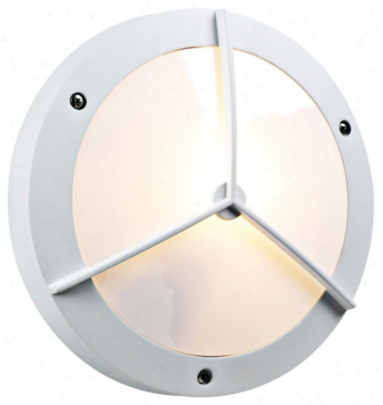 Plc White 14" Wide Round Ceiling Or Wall Outdoor Light (98085)