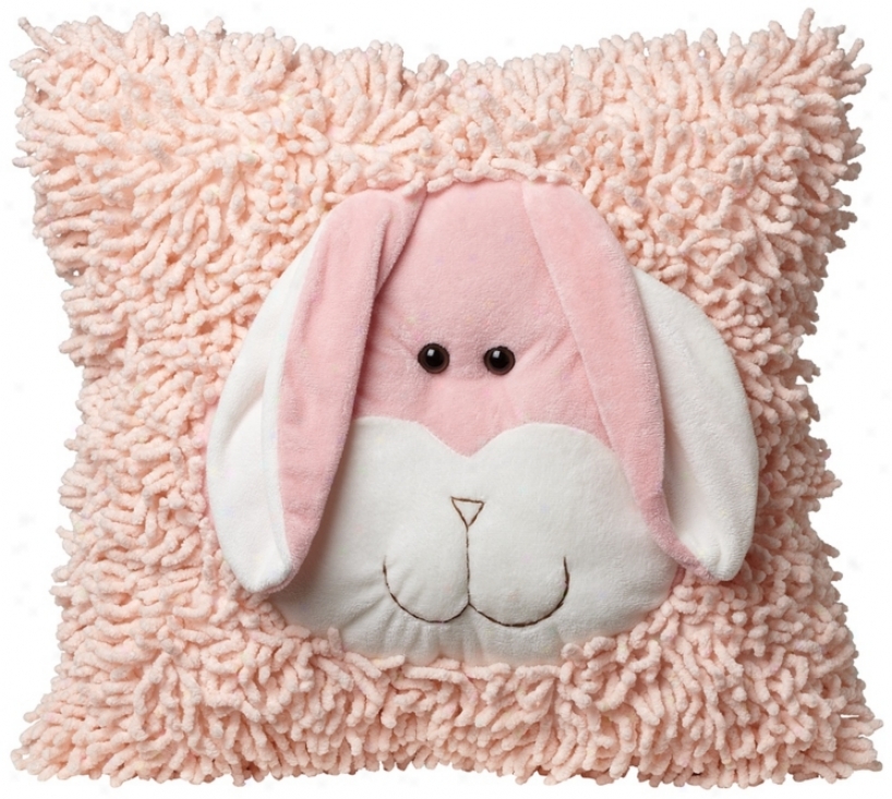 Plush Light Rabbit Pink Accent Pillow (w7479)