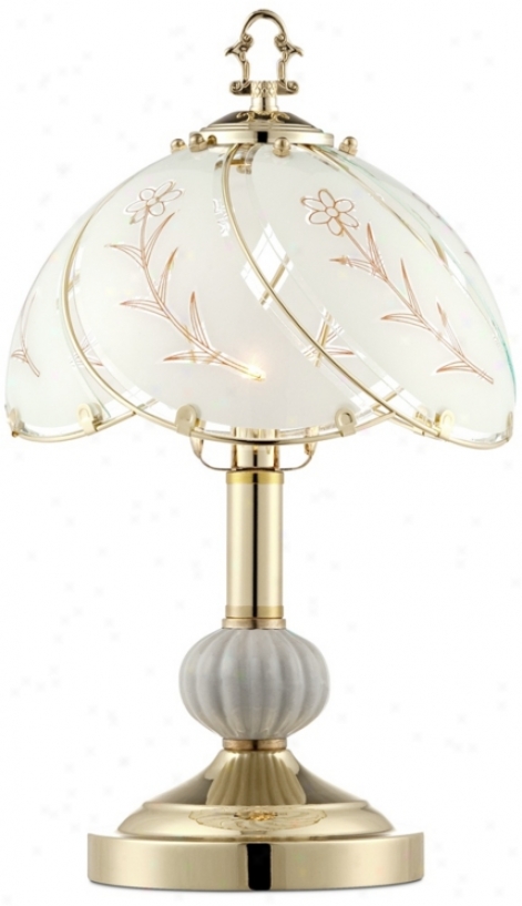 Polished Brass Touch Table Lamp With Brass Key Finial (v3799)