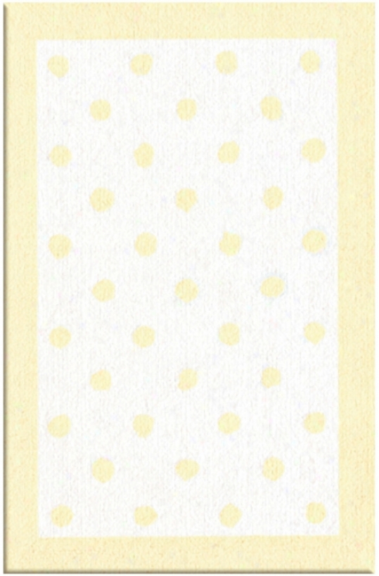 Polka Spots Light Yell0w Area Rug (f4643)