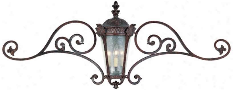 Pompia Distreszed Bronze 21" Hih Outdoor Wall Light (j6494)