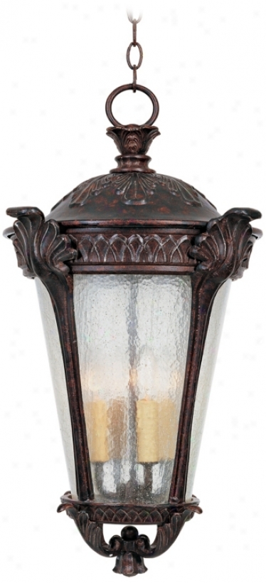 Pompia Distressed Bronze 26" Hlgh Outdoor Hanging Light (j6490)