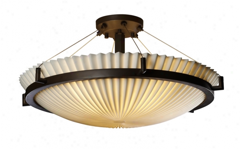 Porcelina Pleated Bronze 38 3/4" Wide Ceiling Light Fixture (26304)