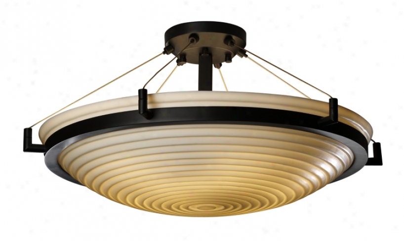 Porcelina Sawtooth Bronze 20 1/2" Wide Ceiling Light (26198)